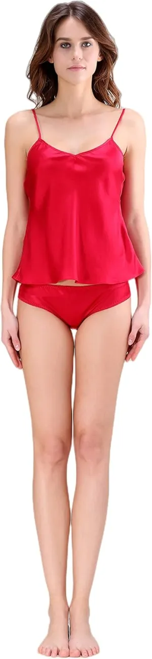 100% Mulberry Silk Camisole for Women 19 Momme Real Silk Tank Tops Ladies Satin Tank Shirt LS-18911