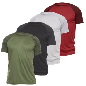 4 Pack: Daresay Mens Dri Fit Shirts Moisture Wicking Tshirt For Men Gym Shirts For Men (up to Size 3X)