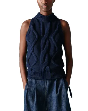 AKRIS punto Chunky Cotton Cable Knit Top