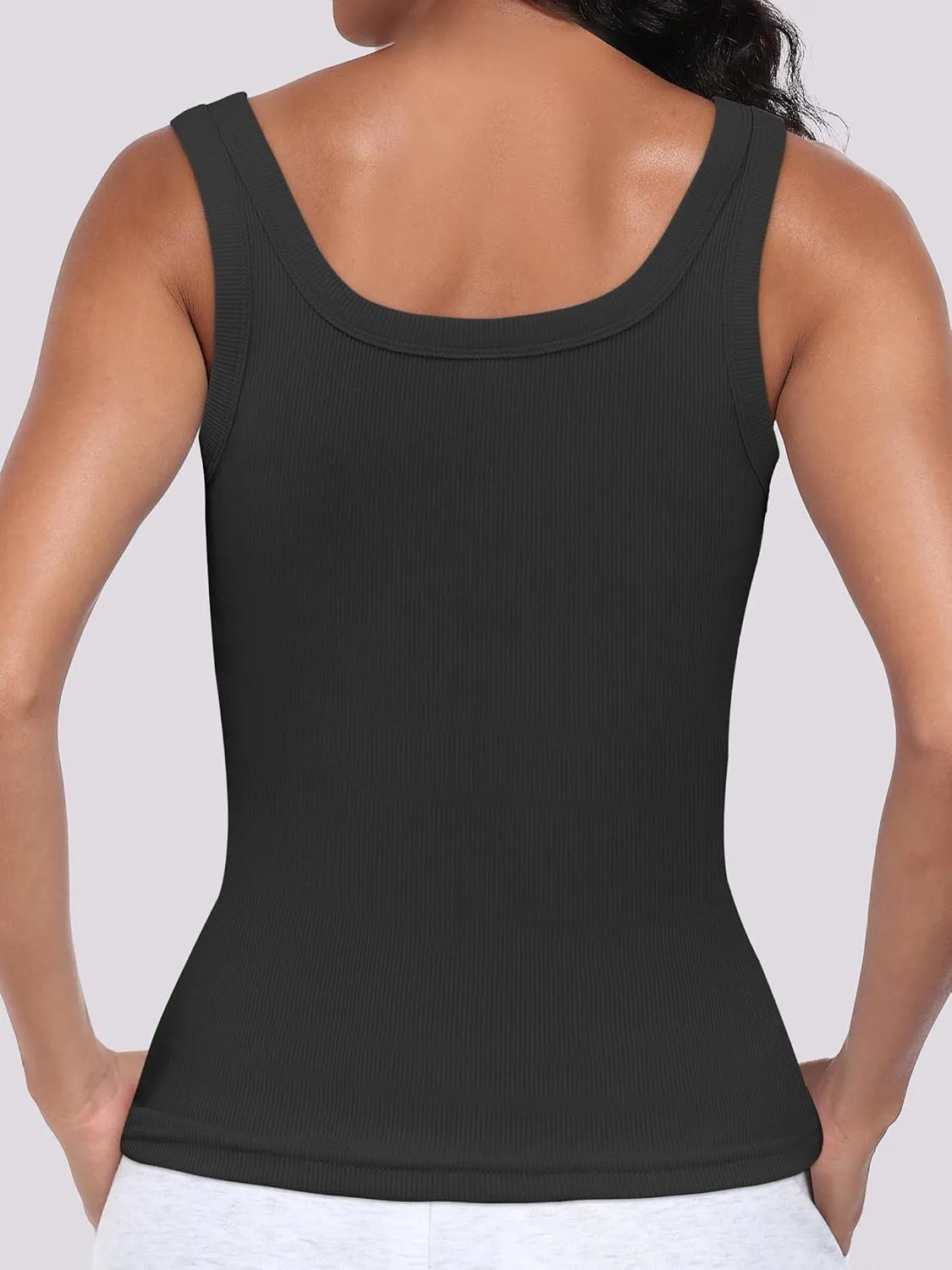 ANRABESS Womens Sleeveless Scoop Neck Tank Top Ribbed Fitted Summer Basic Slim Cute Tops 2025
