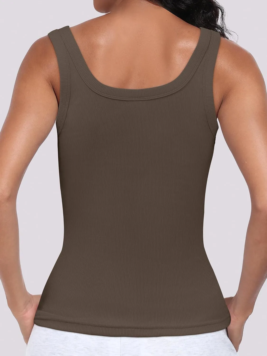 ANRABESS Womens Sleeveless Scoop Neck Tank Top Ribbed Fitted Summer Basic Slim Cute Tops 2025
