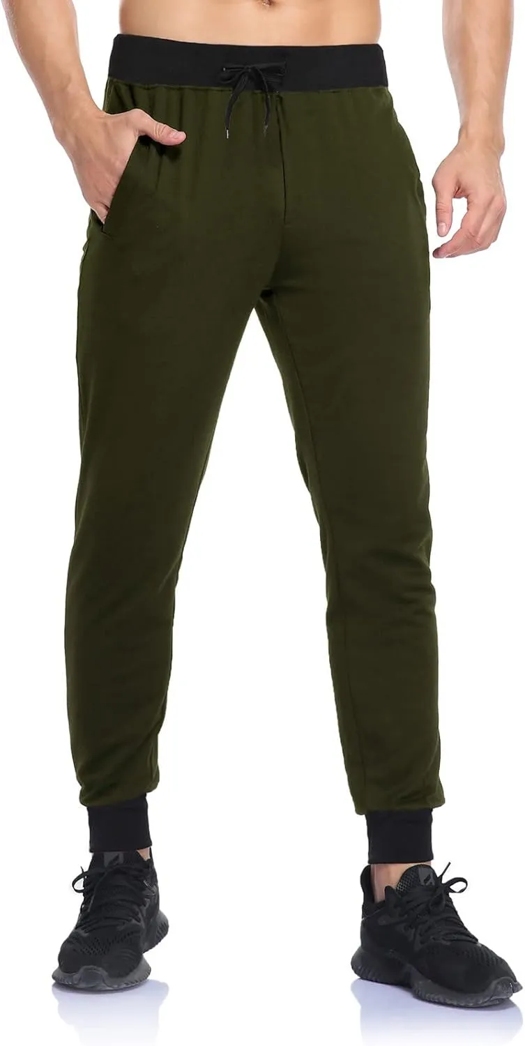 Aymnlox Mens Fall Casual Pants Drawstring Elastic Waist Tapered Chino Trousers Slim Fit Fashion Streewear Joggers with Pocket