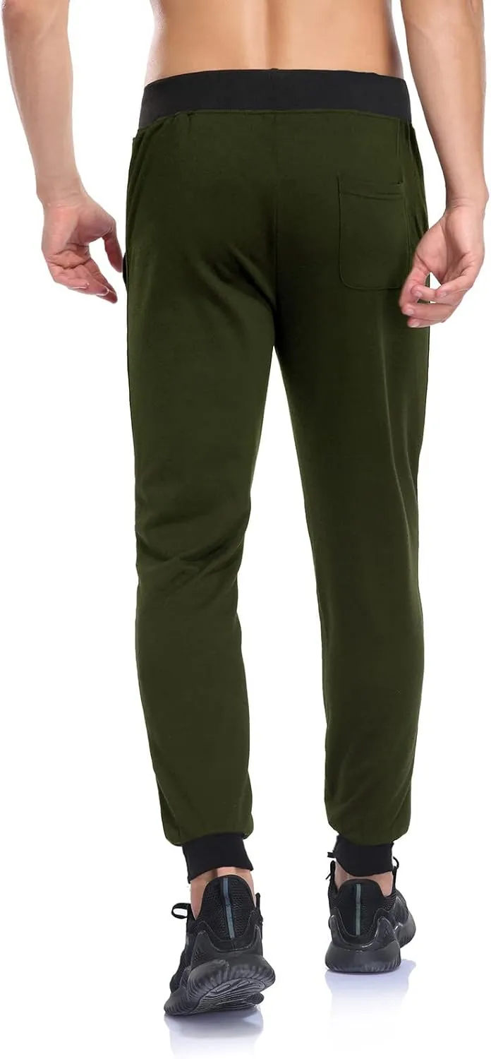 Aymnlox Mens Fall Casual Pants Drawstring Elastic Waist Tapered Chino Trousers Slim Fit Fashion Streewear Joggers with Pocket