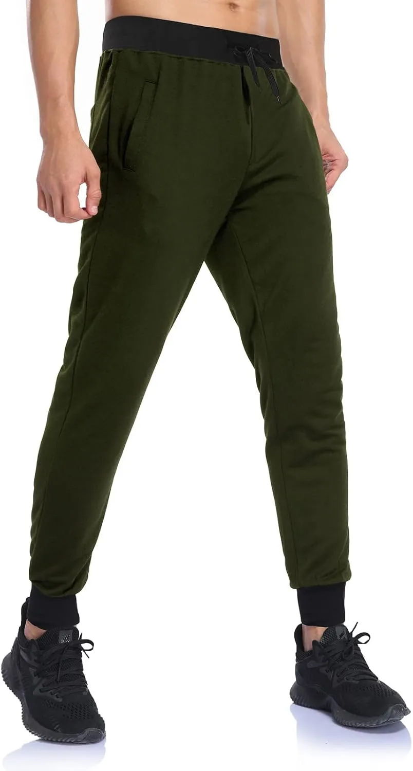 Aymnlox Mens Fall Casual Pants Drawstring Elastic Waist Tapered Chino Trousers Slim Fit Fashion Streewear Joggers with Pocket