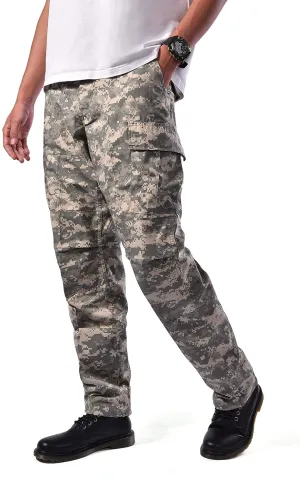 BACKBONE Mens Casual Camouflage Cargo Pants Army Military BDU Pants