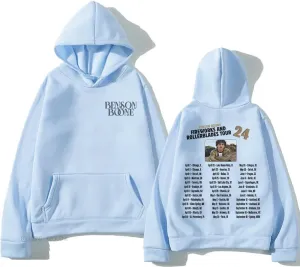Benson Boone World Tour Hoodies for Women Men Hip Hop Sweatshirt Streetwear for Girls Clothes Clothing Fans Tops