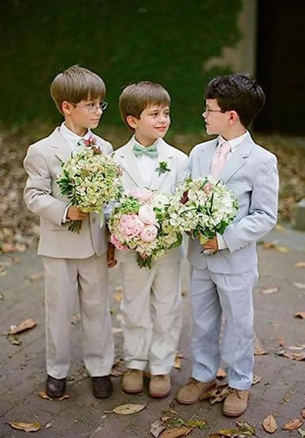 Boys Formal Suit 3 Piece Toddler Tuxedos for Wedding Slim Fit Kids Outfit Jacket Vest Pants for Teen Boy School Prom