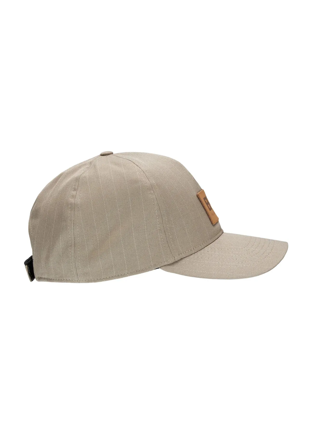 BRGN Regndrape Taupe Pinstripe Solregn Cap Hat