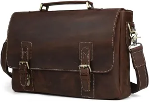 Briefcase Retro Commuter Laptop Bag Single Shoulder Crossbody Business Bag