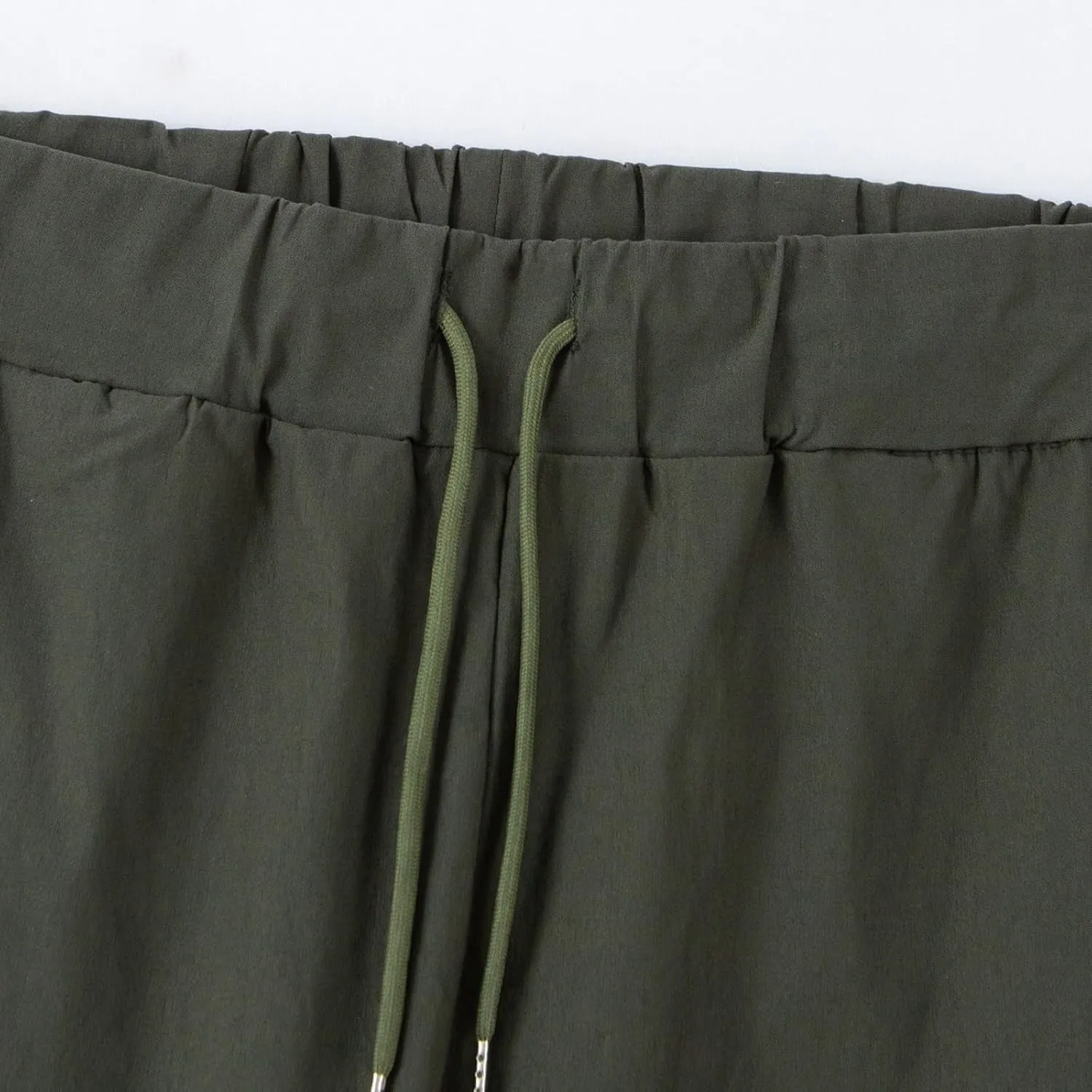 Cargo Pants for Men Slim Fit Stretch Joggers Pant Elastic Waist Drawstring Tapered Work Trousers with Multi Pockets