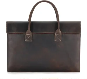 Carrying Briefcase Men Travel Lightweight Tote Retro Computer Bag
