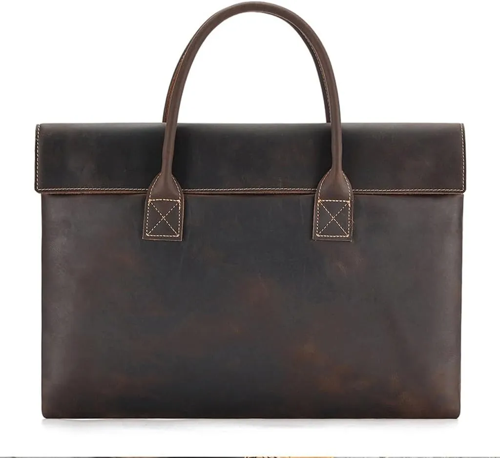 Carrying Briefcase Men Travel Lightweight Tote Retro Computer Bag