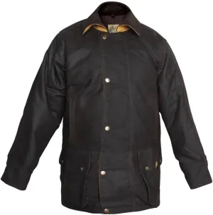 CHALLENGER L Mens Brown Oilskin Western Australian Waterproof Duster 3/4 Length Coat 23103BR-L