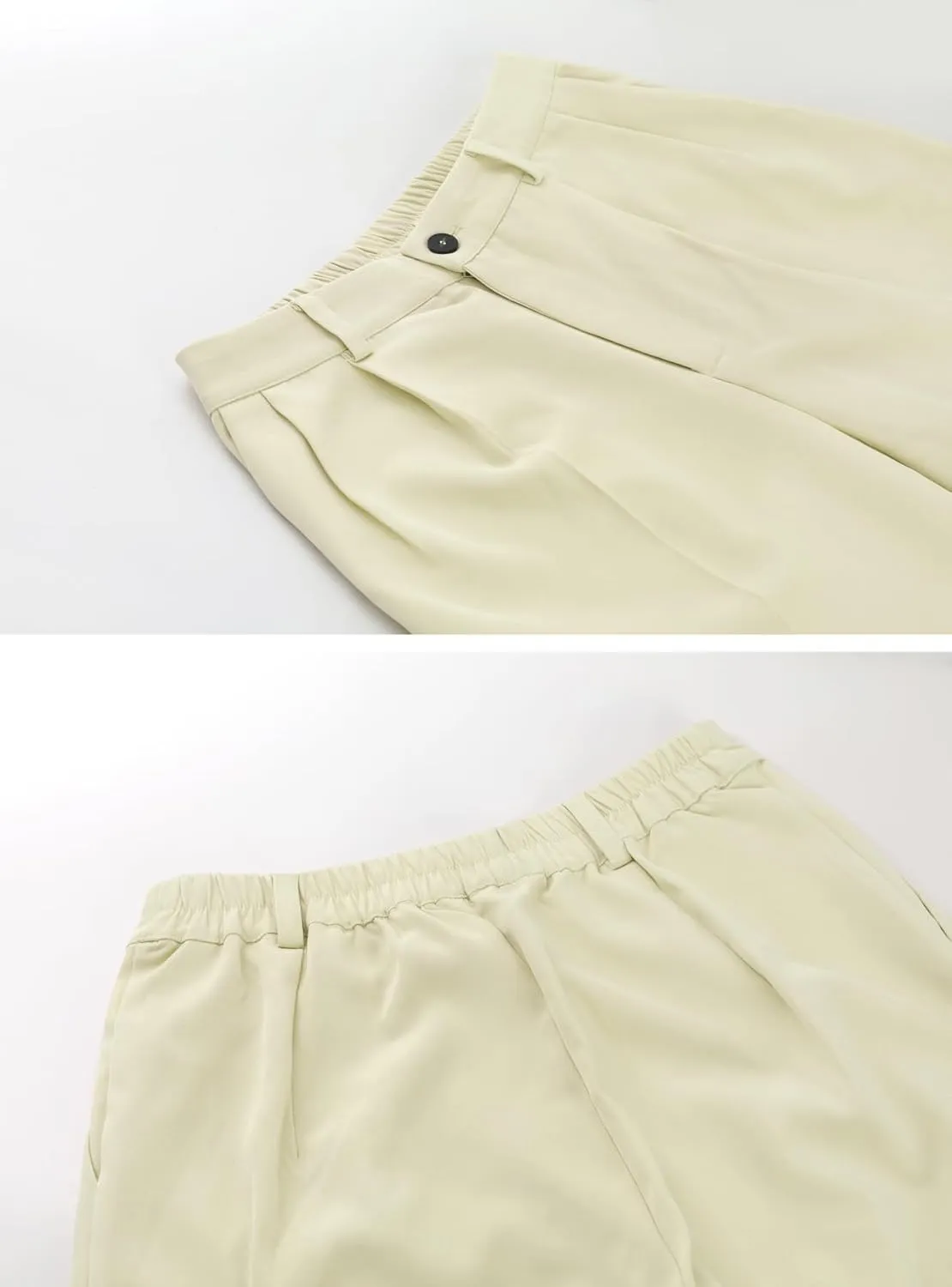 chouyatou Women's Elastic High Waisted Dress Pants Business Casual Work Pants Cropped Trousers