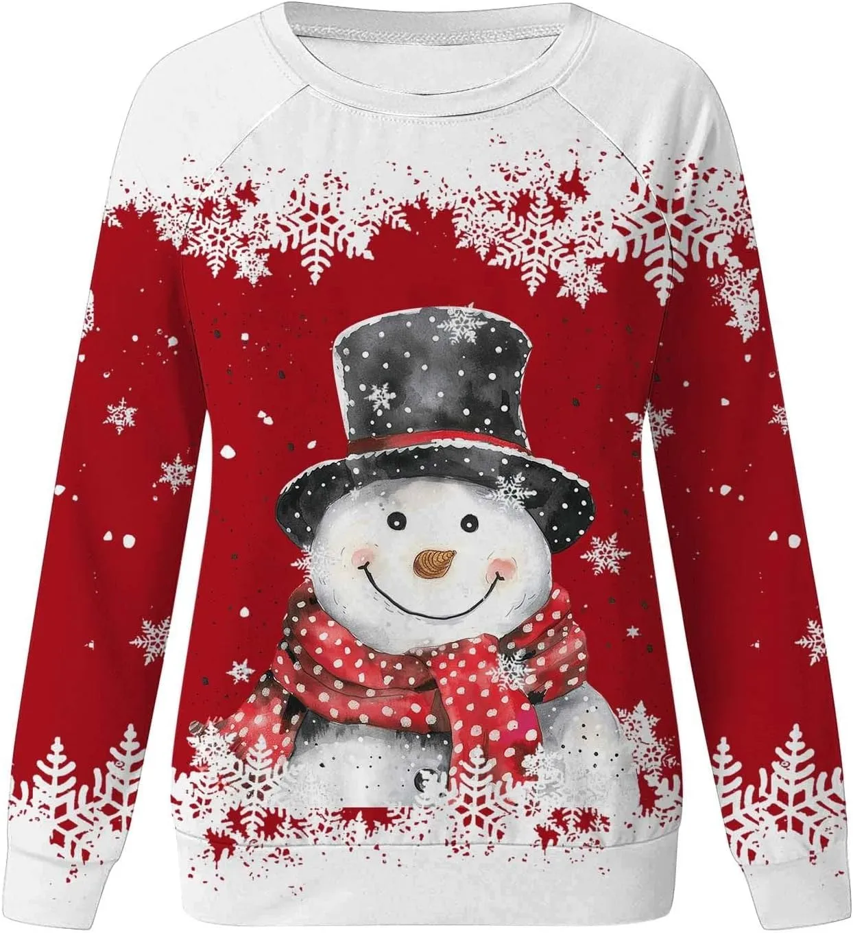 Christmas Sweatshirts for Women 2024 Fleece Graphic Oversized Crewneck Sweatshirt Casual Long Sleeve Tops Pullover