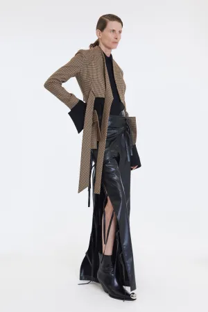 Collarless Deconstructed Jacket Gingham