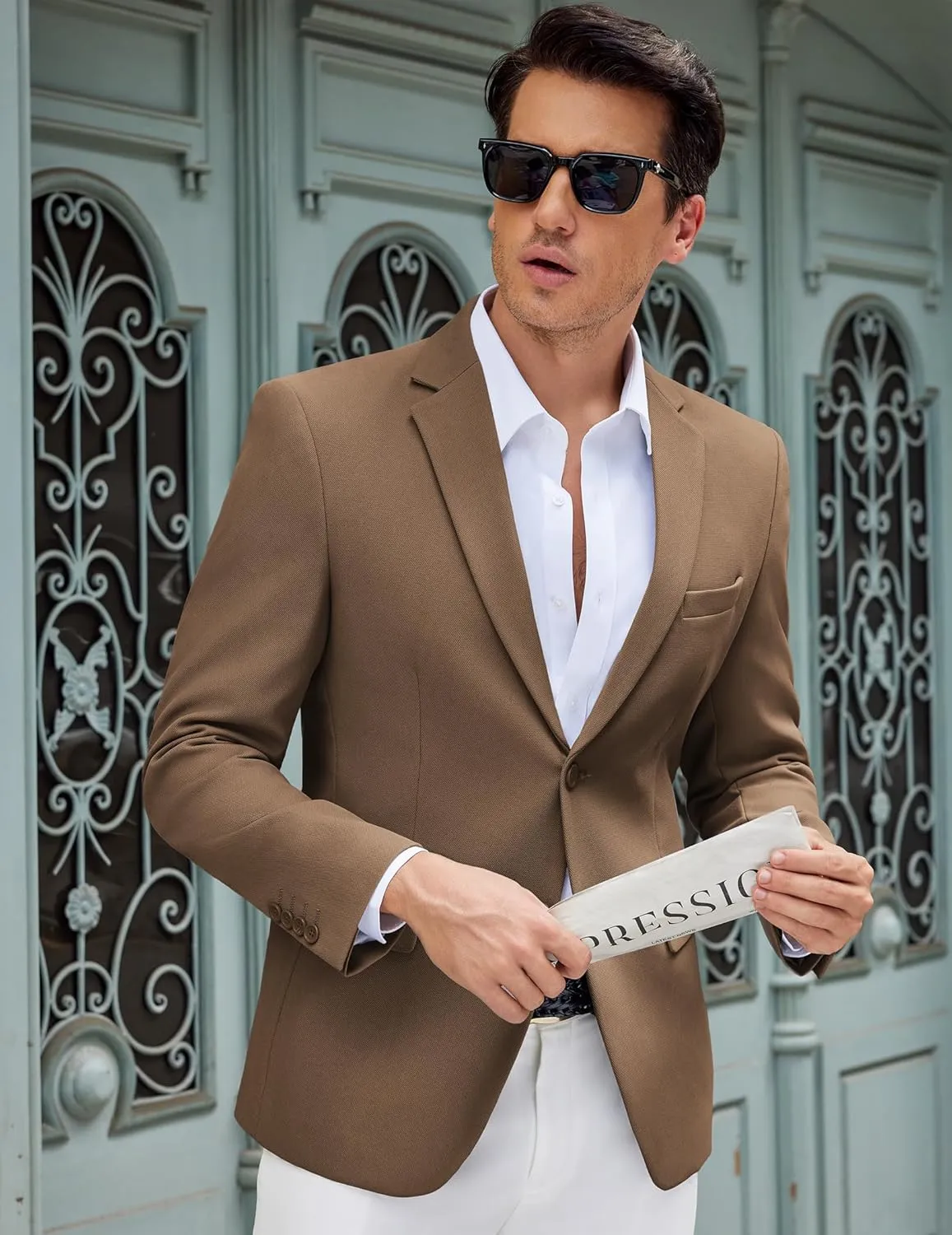 COOFANDY Men's Casual Blazer Slim Fit Lightweight Sport Coat Two Button Suit Jacket