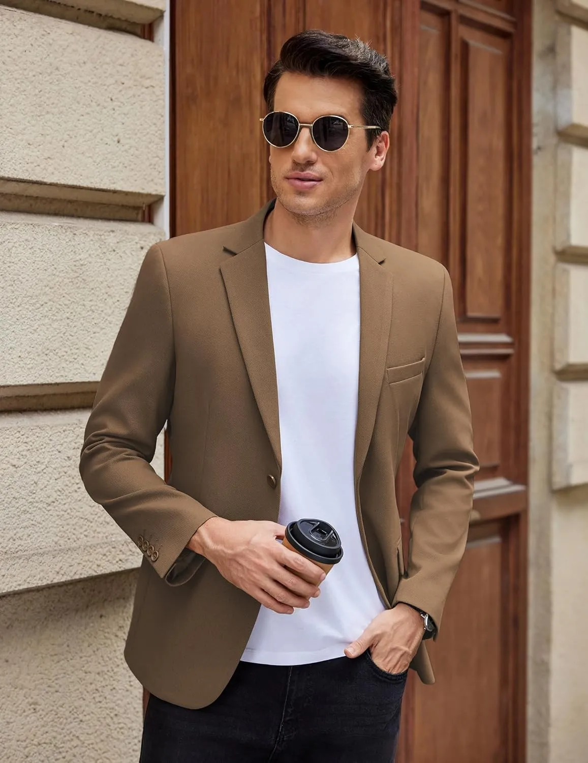 COOFANDY Men's Casual Blazer Slim Fit Lightweight Sport Coat Two Button Suit Jacket