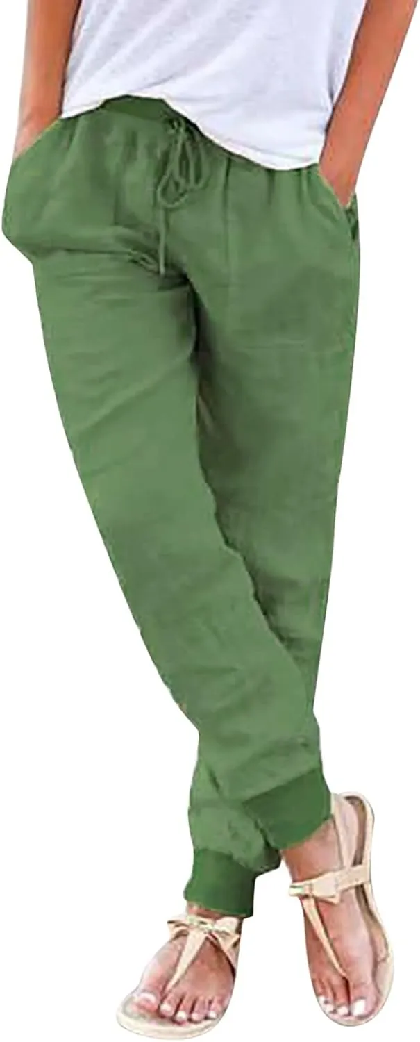 Corduroy Pleated Pants for Women Winter Loose-Fitting Beach Slacks with Pockets Wide Leg Flare Leggings