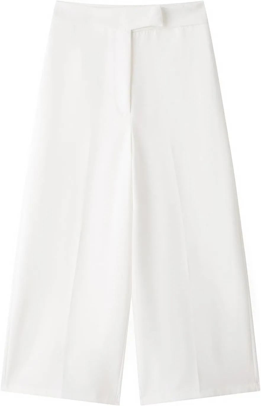 Dressy Loose Fit Pants for Women High Waist Work Office Palazzo Pants Summer Casual Wide Leg Trousers with Pockets