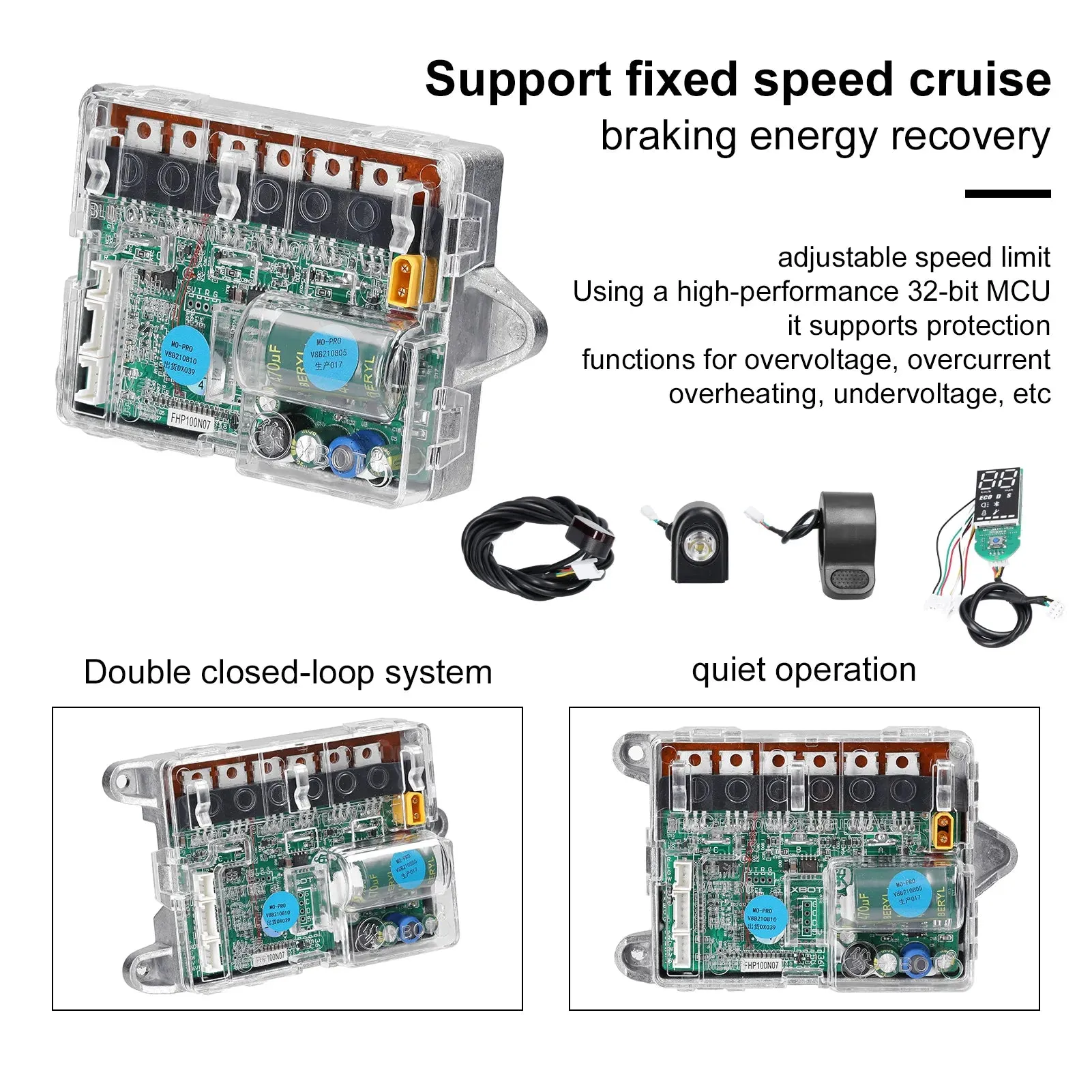 Electric Scooter Motherboard Controller BT Digital Display with Accelerator Front and Rear Light Compatible with M365/PRO