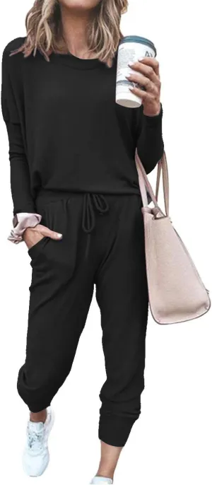 ETCYY NEW Lounge Sets for Women Sweatsuits Sets Two Piece Outfit Long Sleeve Pant Workout Athletic Tracksuits