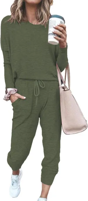 ETCYY NEW Lounge Sets for Women Sweatsuits Sets Two Piece Outfit Long Sleeve Pant Workout Athletic Tracksuits