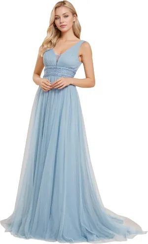 Ever-Pretty Women's Sleeveless Tulle Prom Dresses A-Line Long Formal Evening Dresses