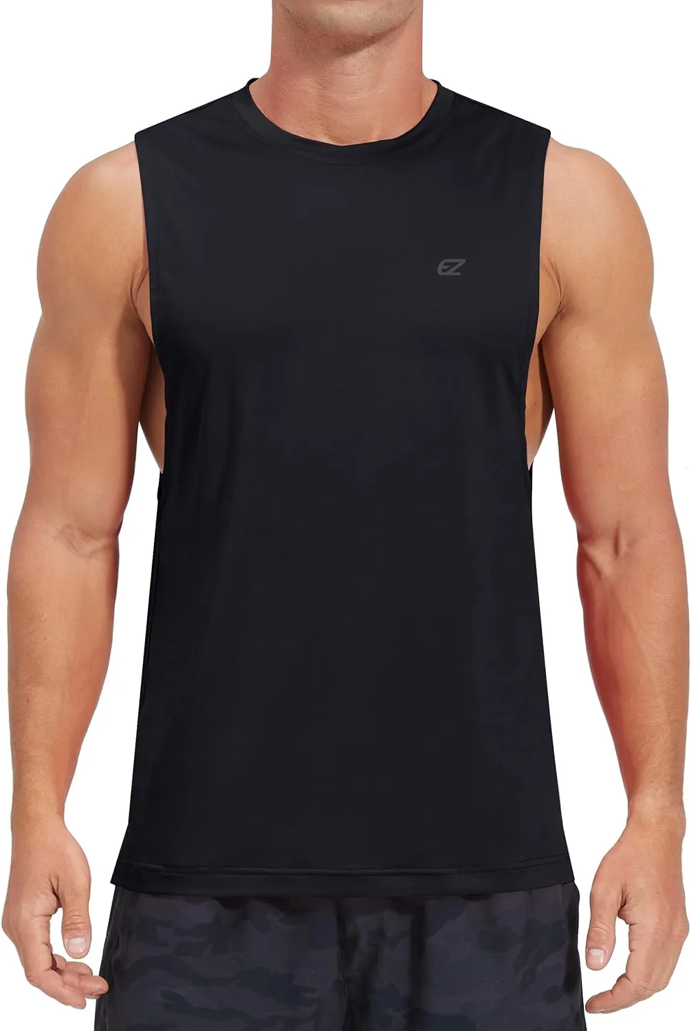 EZRUN Men's Tank Tops Swim Beach Sleeveless Shirt Quick Dry Gym Workout Stringer Muscle Tshirts Big and Tall