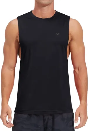 EZRUN Men's Tank Tops Swim Beach Sleeveless Shirt Quick Dry Gym Workout Stringer Muscle Tshirts Big and Tall