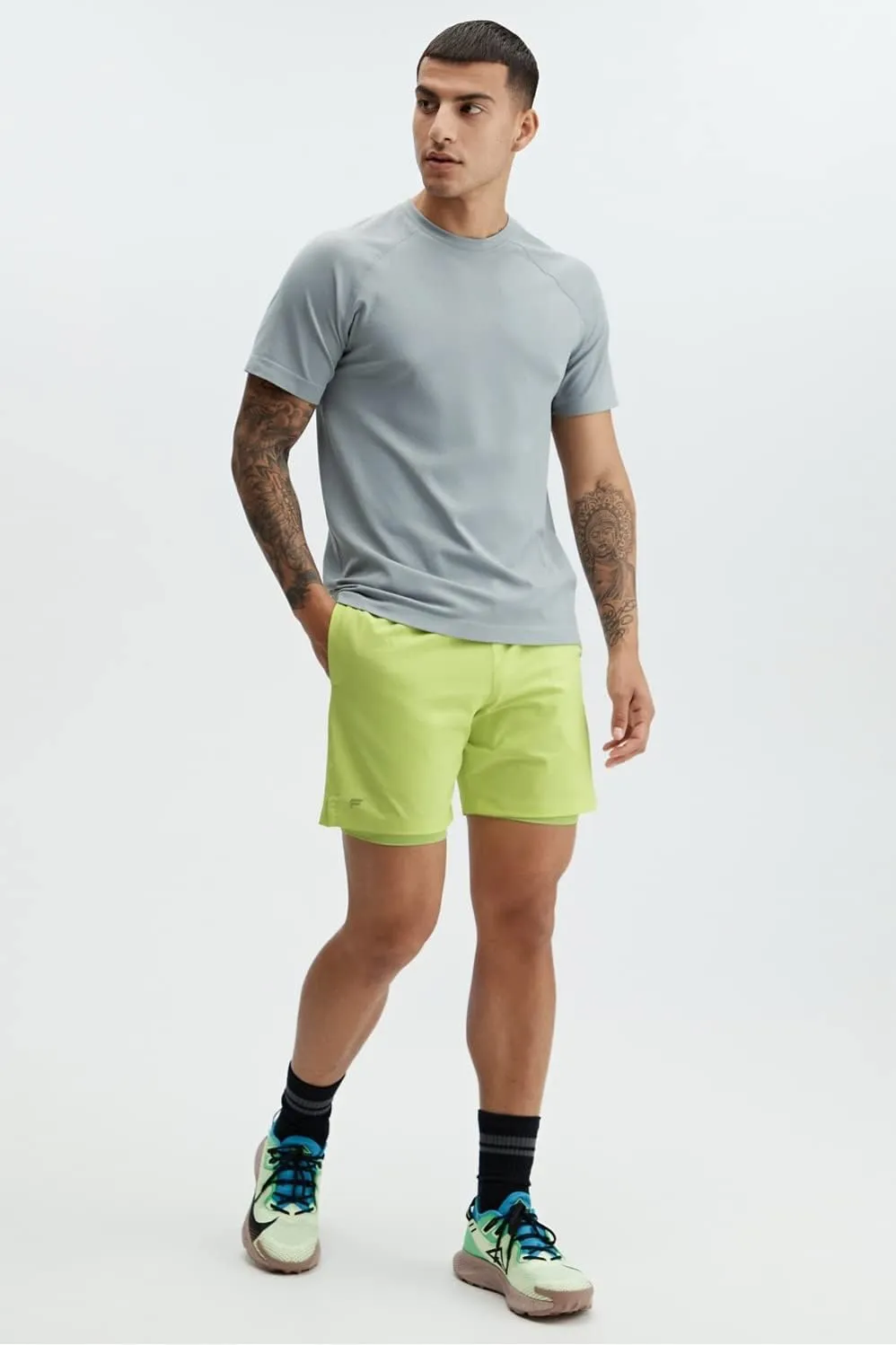 Fabletics Men's The Fundamental Short, Workout, Running, Training, Gym, Yoga, Ultra Lightweight, Athletic