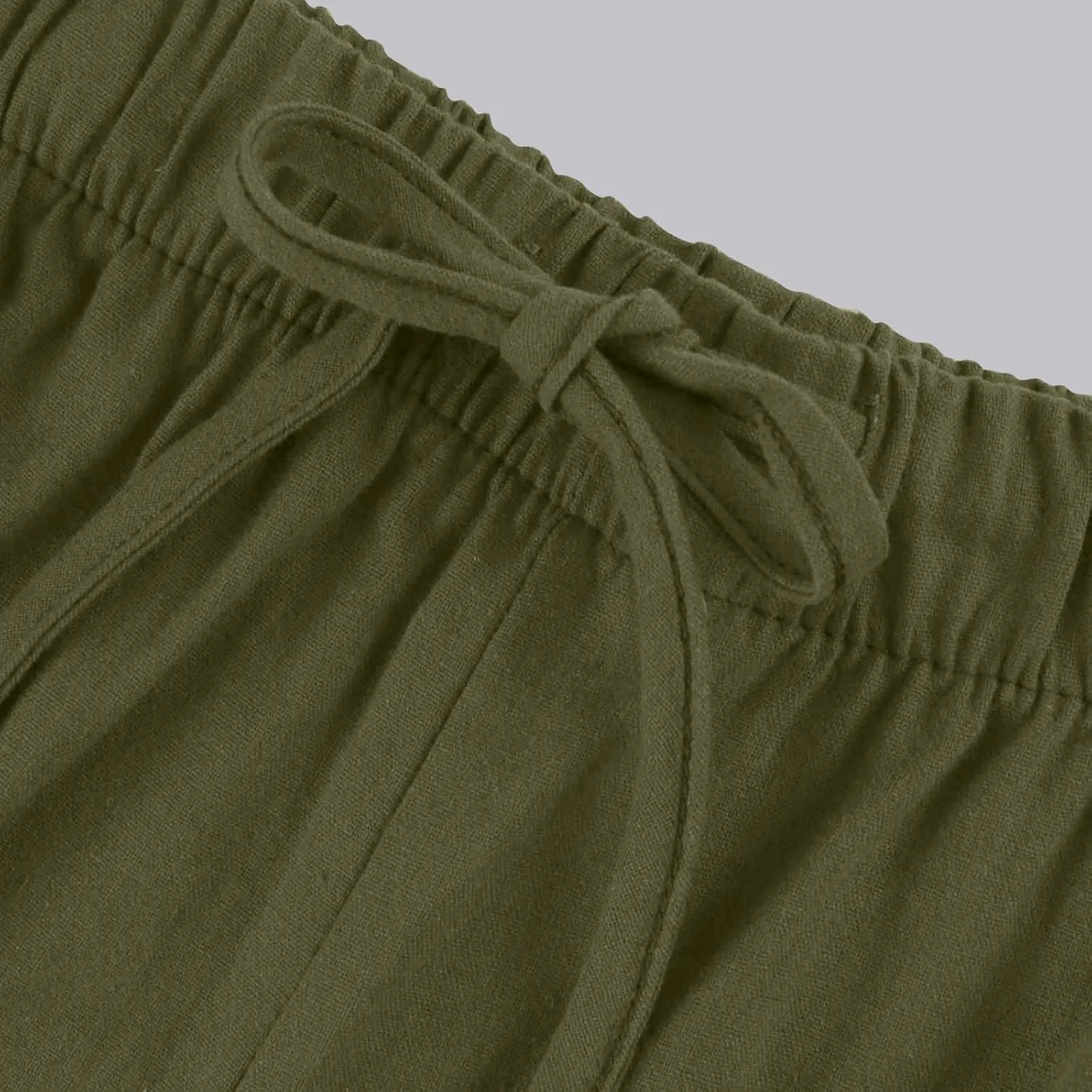 FRMUIC Women Cotton Linen Summer Palazzo Pants Flowy Wide Leg Beach Trousers Casual Lounge Pant Vacation Outfits with Pockets