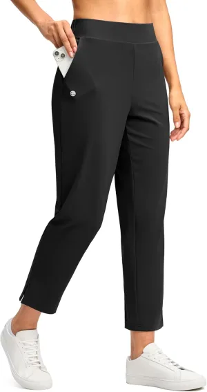 G Gradual Women's Pants Ankle 7/8 Golf Pants 3 Pockets Stretchy Petite Travel Pants Inner Drawstring for Work Business Casual
