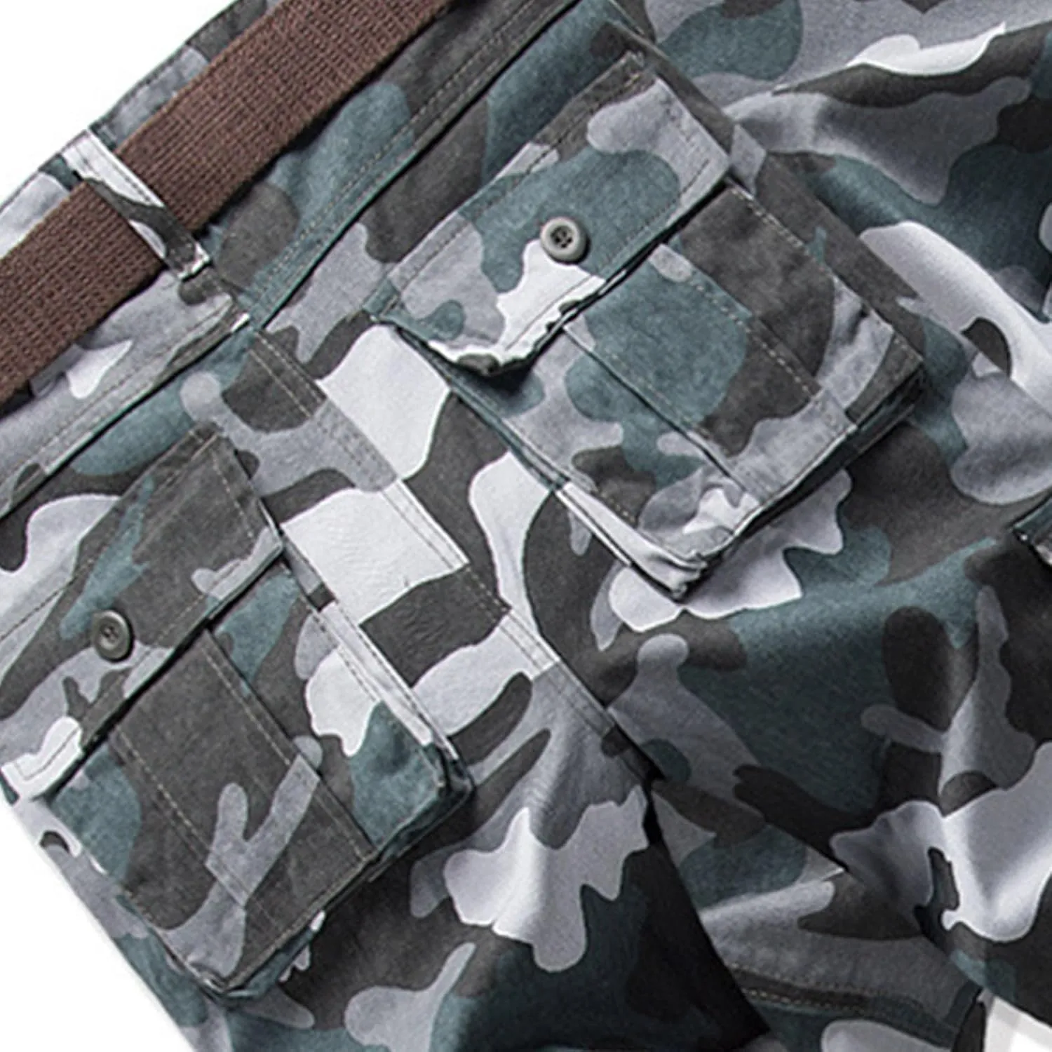 GIERIDUC Mens Hiking Stretch Pants Camouflage Tactical Pants Lightweight Cotton Outdoor Military Combat Cargo Pants Trousers