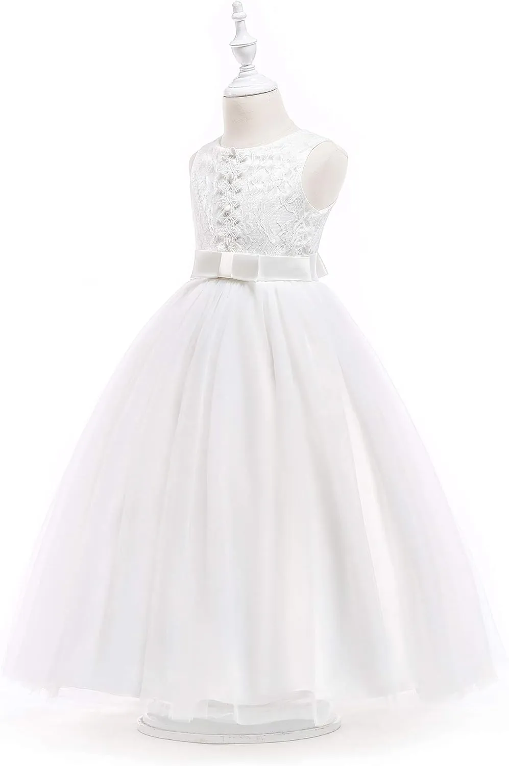 Glamulice Flower Girls Lace Bridesmaid Dress Princess Elegant Tulle Long A Line Dresses Pageant Wedding Party Ball Gown