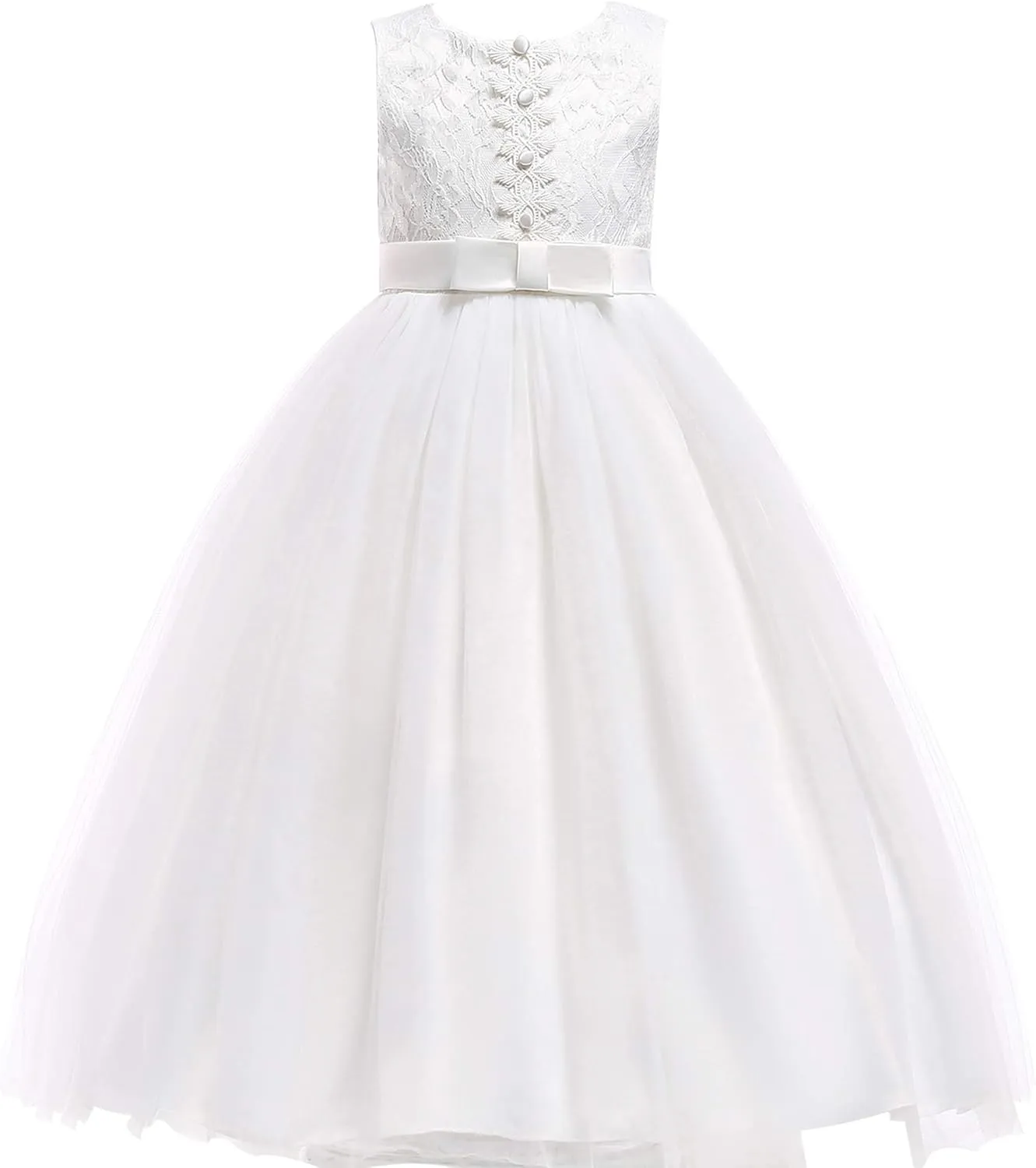 Glamulice Flower Girls Lace Bridesmaid Dress Princess Elegant Tulle Long A Line Dresses Pageant Wedding Party Ball Gown