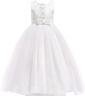 Glamulice Flower Girls Lace Bridesmaid Dress Princess Elegant Tulle Long A Line Dresses Pageant Wedding Party Ball Gown