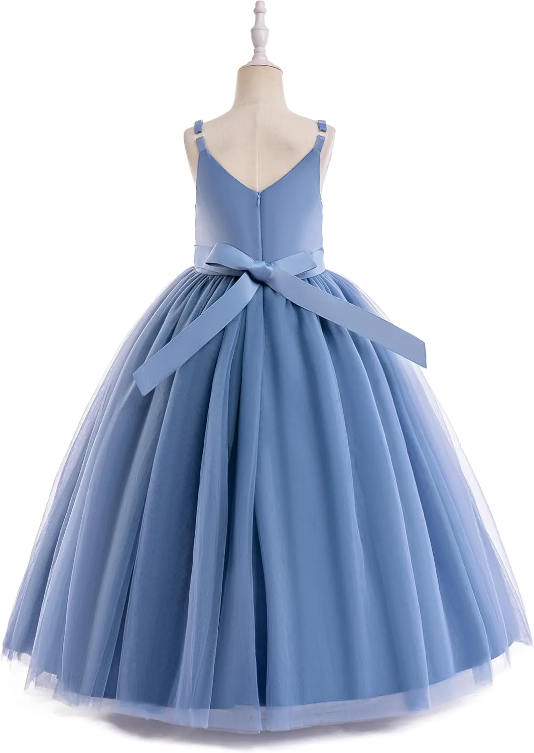 Glamulice Flower Girls Spaghetti Strap Tulle Dress Long A Line Wedding Pageant Dresses Princess Birthday Party Ball Gown