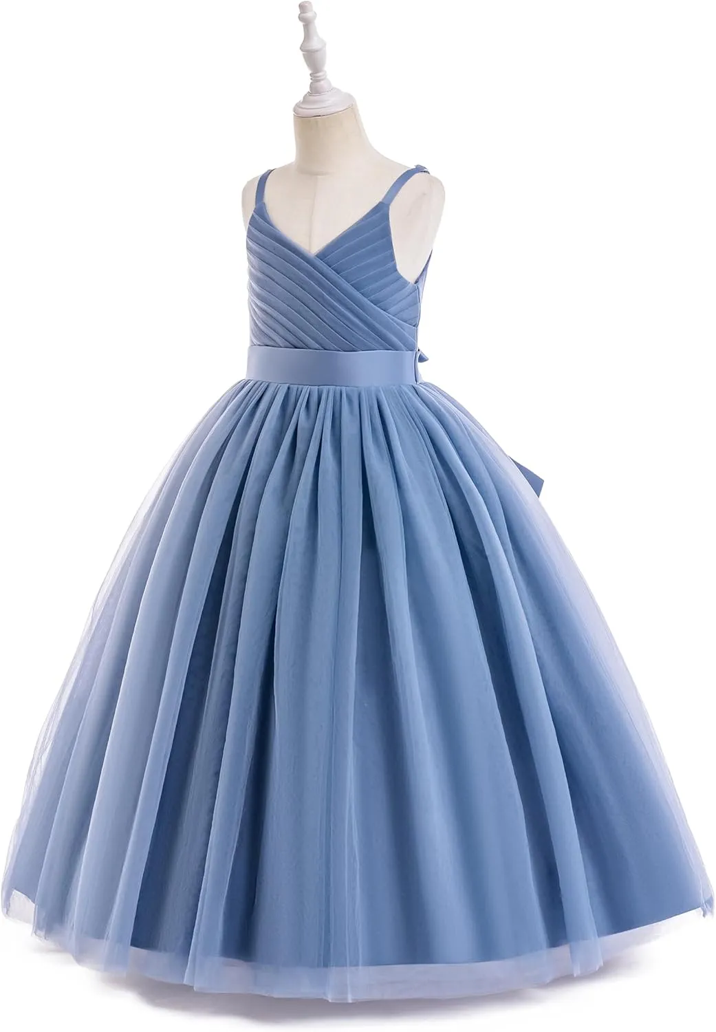 Glamulice Flower Girls Spaghetti Strap Tulle Dress Long A Line Wedding Pageant Dresses Princess Birthday Party Ball Gown