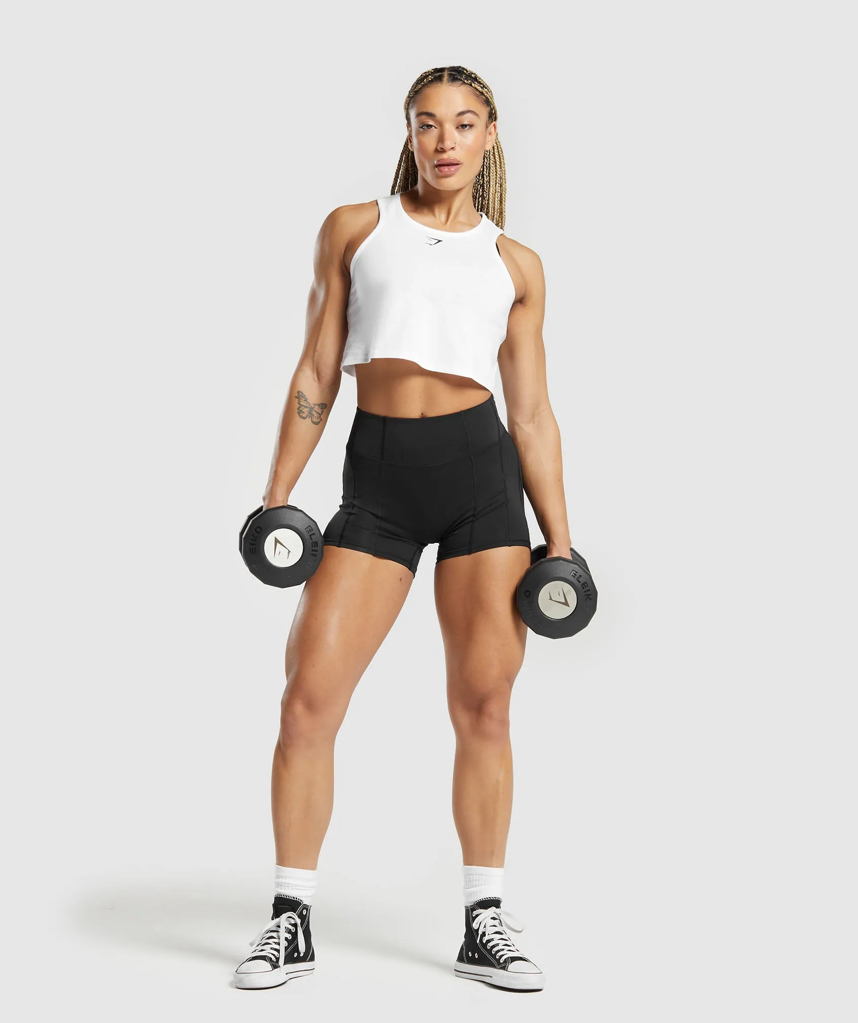 Gymshark Lifting Essential Cotton Crop Tank - White