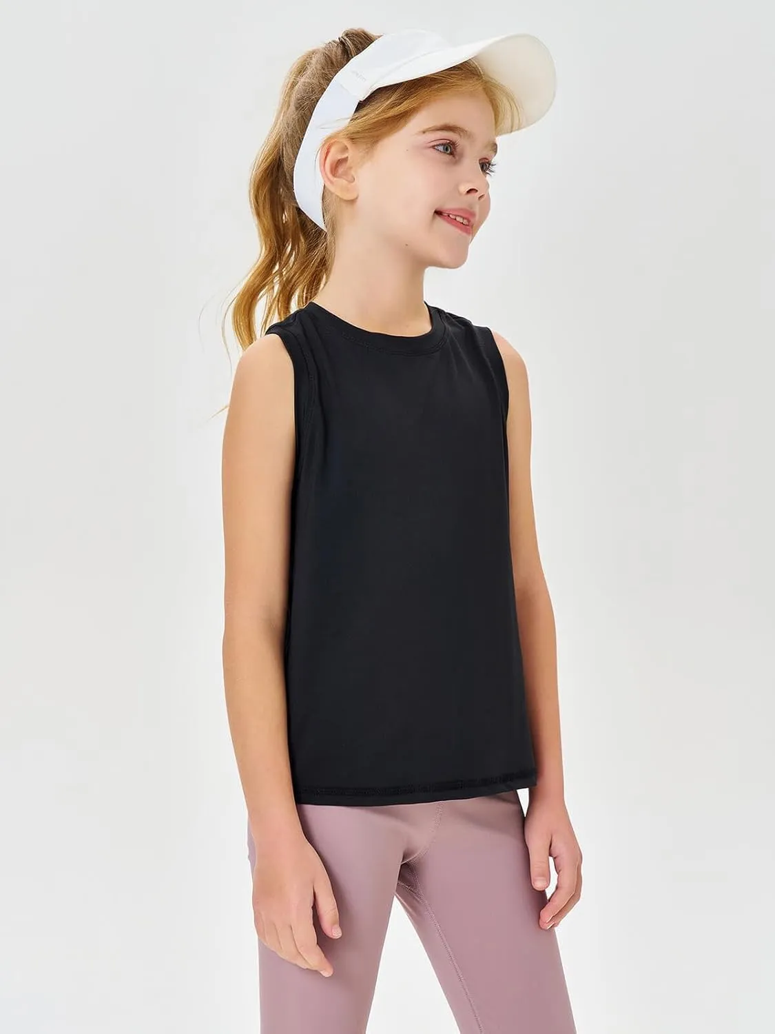Haloumoning Girls Tank Tops Kids Sleeveless Athletic Lightweight Cute Summer Top Dancewear 5-14 Years