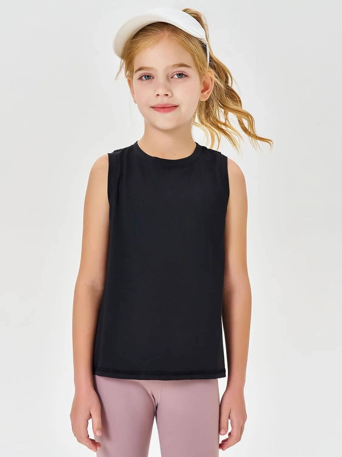 Haloumoning Girls Tank Tops Kids Sleeveless Athletic Lightweight Cute Summer Top Dancewear 5-14 Years