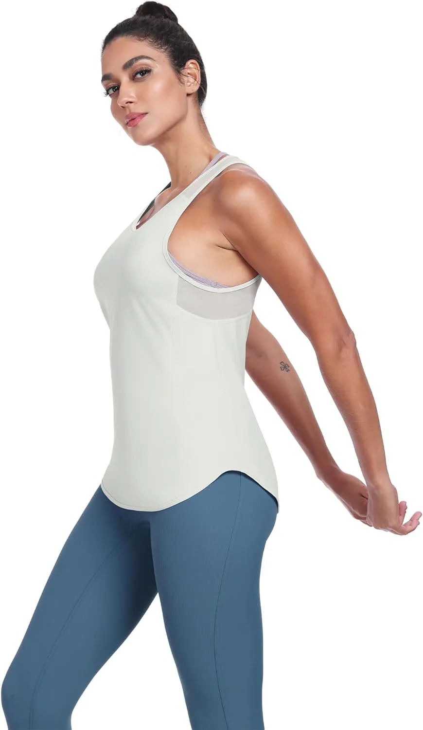 icyzone Racerback Workout Tank Tops for Women, Quick Dry Yoga Athletic Fitness Running Gym Top