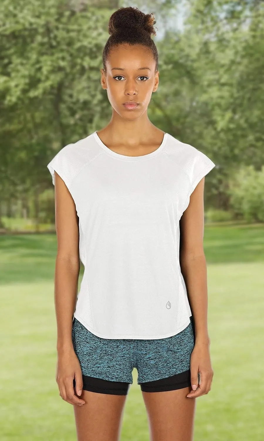 icyzone Workout T-Shirt for Women - Fitness Gym Yoga Running Exercise Cap Sleeves Tops