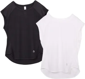 icyzone Workout T-Shirt for Women - Fitness Gym Yoga Running Exercise Cap Sleeves Tops