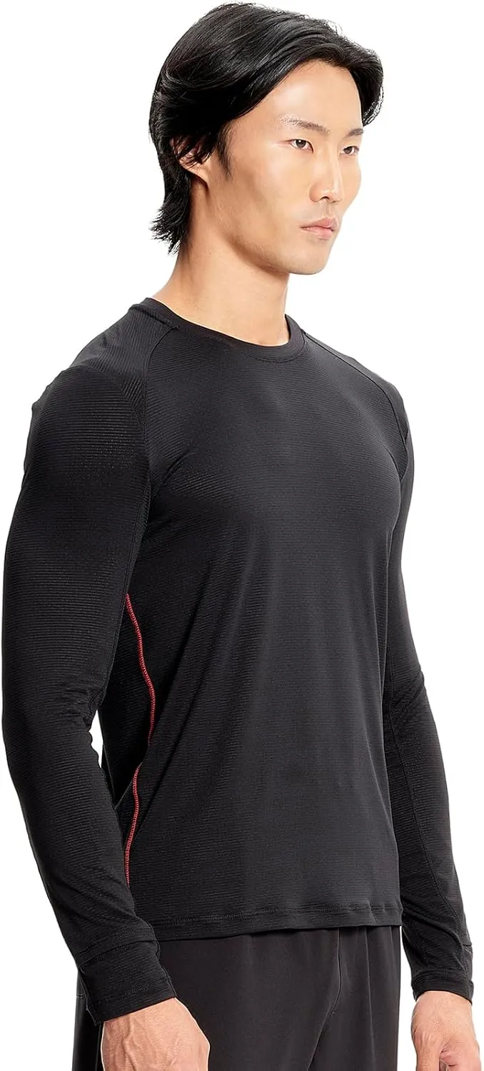 Infinity Cherokee Men's Long Sleeve Underscrub Round Neck Top with Long Sleeves, Contrast Stitching On Side Seams IN608