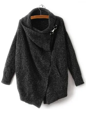 Irregular Pure Color Lapel Women Coats