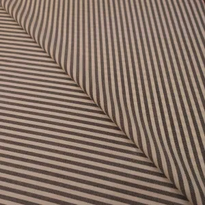 Ivory and Black Striped Loro Piana Pecora Nera Suiting Fabric