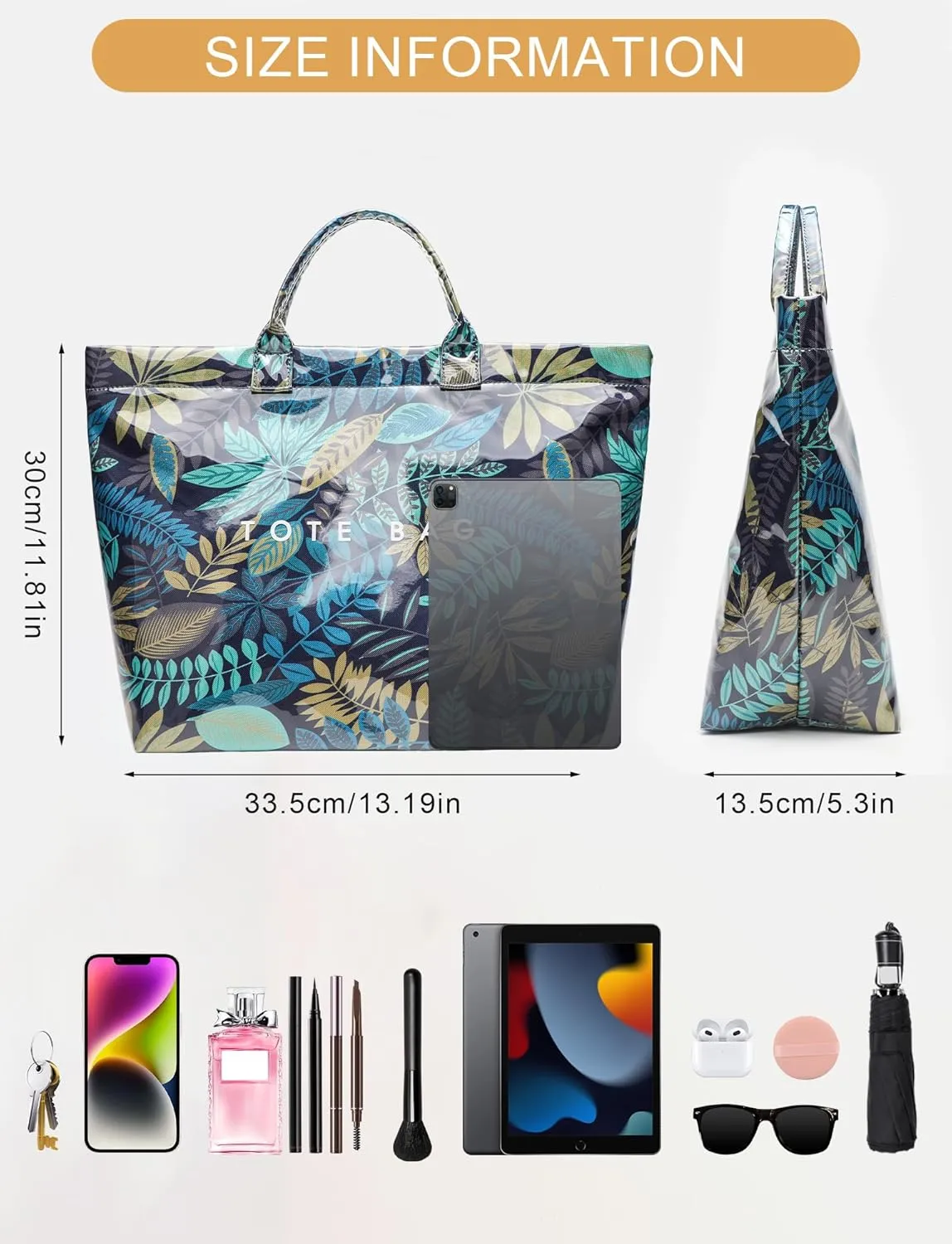 Large Tote Bag for Women Clear Plastic Shopper Bag PVC Hobo Handbag with Letter Print Work Bag