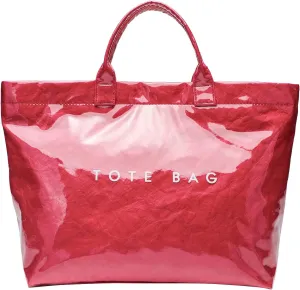 Large Tote Bag for Women Clear Plastic Shopper Bag PVC Hobo Handbag with Letter Print Work Bag
